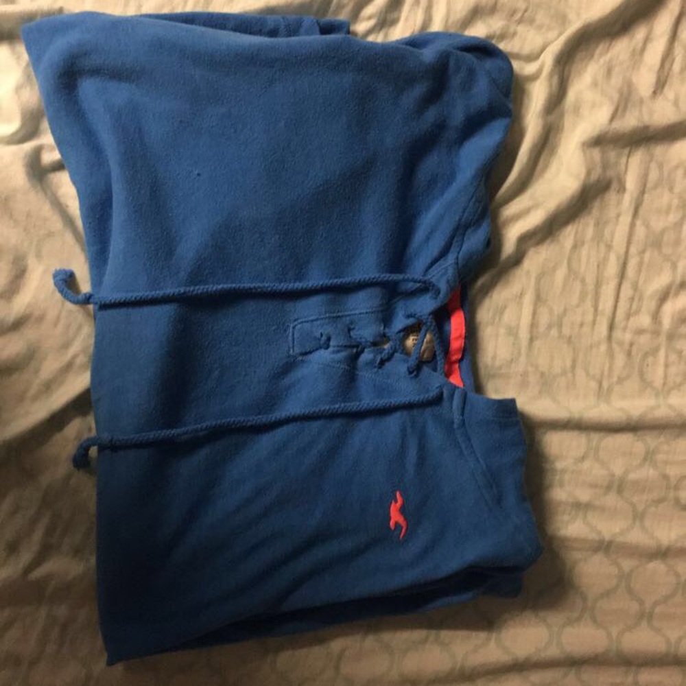 COPY - Medium blue quarter sleeve lightweight hoodie